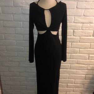 Earthbound Black Long Sleeve Knit Dress - S